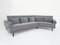 Mid-Century Modern American Style Sofa in Lead-Gray Fabric with Feather and Velvet Cushions, 1960s, Image 2