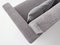 Divano Mid-Century moderno in stile americano in tessuto grigio piombo con cuscini in piuma e velluto, anni '60, Immagine 8
