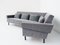 Mid-Century Modern American Style Sofa in Lead-Gray Fabric with Feather and Velvet Cushions, 1960s 3
