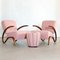 H-275 Armchairs and Stool by Jindřich Halabala for UP Závody, Set of 3 1