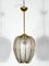 Brass & Etched Glass Chandelier from Arredoluce, 1950s, Image 1