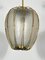 Brass & Etched Glass Chandelier from Arredoluce, 1950s, Image 12