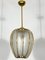 Brass & Etched Glass Chandelier from Arredoluce, 1950s, Image 13