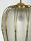 Brass & Etched Glass Chandelier from Arredoluce, 1950s, Image 3