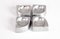 Mid-Century skandinavischer moderner handgefertigter 4-teiliger Aschenbecher aus Aluminium von Giancarlo Piretti für Castelli / Anonima Castelli, 1960er 3