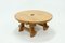 Round Brutalist Solid Oak Coffee Table, 1970s, Image 7