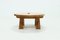 Round Brutalist Solid Oak Coffee Table, 1970s 9