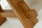 Tavolino da caffè rotondo brutalista in legno di quercia massiccio, anni '70, Immagine 2