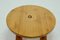 Round Brutalist Solid Oak Coffee Table, 1970s 4