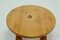 Round Brutalist Solid Oak Coffee Table, 1970s, Image 4