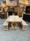 Oak Farmhouse Table with 2 Benches, Set of 3 2