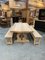 Oak Farmhouse Table with 2 Benches, Set of 3, Image 2