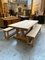 Oak Farmhouse Table with 2 Benches, Set of 3 1