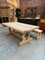 Oak Farmhouse Table with 2 Benches, Set of 3 4
