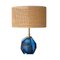 Blaue italienische Mid-Century Modern Murano Tischlampen, 1950, 2er Set 2