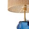 Blaue italienische Mid-Century Modern Murano Tischlampen, 1950, 2er Set 4