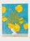 Pierre Boncompain, Tulipes Jaunes Au Fond Bleu, Lithograph on Arches Paper 1