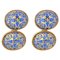 Antique Enamel Cufflinks in 18 Karat Yellow Gold, Set of 2 1