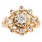 Französischer Diamanten Retro Ring aus 18 Karat Gelbgold, 1960er 1