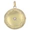 Ciondolo a medaglione antico con diamanti in oro giallo 18 carati, Immagine 1