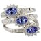 White Gold Flower Ring with Diamonds and Tanzanite 1