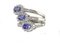 White Gold Flower Ring with Diamonds and Tanzanite 2
