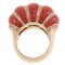 Gold Ring with Coral and Diamonds, Image 1