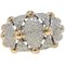 White Gold and Rose Gold Dome Ring with Diamonds 1