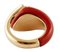 Rose Gold Snake Shaped Ring with Diamonds Emerald Red Coral 4