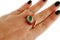 Rose Gold Snake Shaped Ring with Diamonds Emerald Red Coral 6