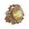 Rose Gold and Silver Ring with Diamonds Amethysts Yellow Topazes 2