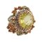 Rose Gold and Silver Ring with Diamonds Amethysts Yellow Topazes, Image 2