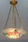 Art Deco Enameled Glass Four-Light Pendant Chandelier from Loys Lucha, 1930s 6