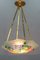 Lámpara de araña Art Déco de vidrio esmaltado con cuatro luces de Loys Lucha, años 30, Imagen 7