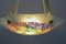 Art Deco Enameled Glass Four-Light Pendant Chandelier from Loys Lucha, 1930s 4