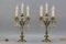 French Louis XVI Style Bronze and Crystal Candelabra Table Lamps, Set of 2, Image 6