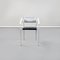 Mid-Century Italian White Iron Carrè VI Chairs with Black Leather by Fly Line, 1990, Set of 4 3
