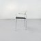 Weiße italienische Mid-Century Carrè VI Stühle aus Eisen mit schwarzem Leder von Fly Line, 1990, 4er Set 4