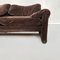 Mid-Century Italian Brown Maralunga Sofa in Velvet by Magistretti Cassina, 1970s, Image 8