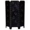 Mid-Century Italian Fire Screen in Black Metal With Floral Decoration, 1960s 1