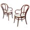 Mid-Century Italian Thonet Style Beech & Vienna Straw Chairs, 1950s, Set of 2 1