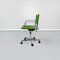 Mid-Century Italian Green Fabric & Steel Office Chairs from Zanotta, 1980s, Set of 4, Image 4