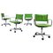 Mid-Century Italian Green Fabric & Steel Office Chairs from Zanotta, 1980s, Set of 4 1