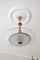 Italienische Deckenlampe aus Messing & Kristallglas von Fontana Arte, 1950er 2