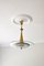 Italian Brass & Crystal Glass Ceiling Lamp from Fontana Arte, 1950s, Image 1
