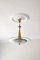 Italienische Deckenlampe aus Messing & Kristallglas von Fontana Arte, 1950er 1