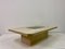 Travertine and Brass Coffee Table, 1970s 4