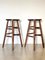 Wooden Bar Stools, 1980s, Set of 2 1