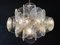 Lámpara de araña italiana de cristal de Murano con 36 discos iridiscentes, 1979, Imagen 12