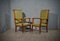 Fauteuils Mid-Century en Laiton et Velours, 1950, Set de 2 1